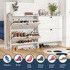 Resenkos Entryway Shoe Storage Cabinet with 2 Flip Drawers, Freestanding Shoe Cabinet Organizer with Open Storage, Narrow Farmhouse Shoe Rack with - 4 of 4