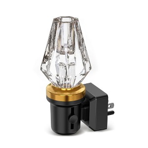 DORESshop 1W Plug-in Light Sensor Night Light with Octagonal Crystal Shade, Black Base with Copper Finish, Dimmable 2700K Warm White - 1 of 4