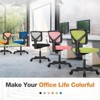 GlasFlength Task and Chairs Seating, Sets with Swivel Rolling, Low-Back Mesh Armless Office Chair for office, Pink, 19.68"*19.68"*34.25" - 3 of 4