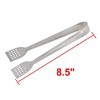 Unique Bargains Metal Handle Anti-Skid Convenient Food Tongs 8.5" x 1.4" x 0.9" Silver Tone 2 Pcs - 2 of 4