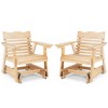 Costway Patio Outdoor Wood Slat Rocking Chair Porch Rocker Curved Seat 330 Lbs - 2 of 4