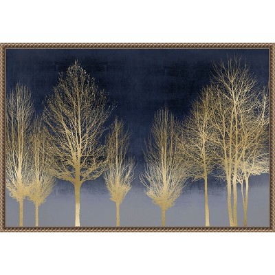 Amanti Art Gold Forest on Blue by Kate Bennett Canvas Wall Art Print Framed 23 x 16-in.
