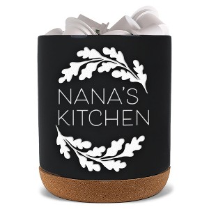 Elanze Designs Nana's Kitchen Black X-Large Cork Bottom, Kitchen Counter, Ceramic Stoneware, Coffee, Tea and Hot Chocolate, Machine Brewing, K Capsule - 1 of 1