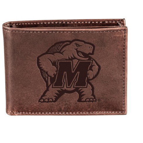 Evergreen Ncaa Maryland Terrapins Brown Leather Bifold Wallet ...