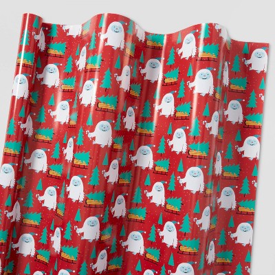 55 sq ft Yeti Gift Wrap Red - Wondershop™