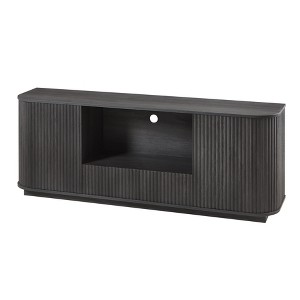 Dexmalle 64-Inch Wavy Wooden Vertical Stripe TV Stand - 1 of 4