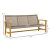 Aghana Digitals Teak 3-Seat Outdoor Sofa: Weather-Resistant PE Wicker with Acacia Wood Accents, - 3 of 4