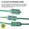 GoGreen Power (GG-24509GN) 18/2 SPT-2 Gauge 9-Outlet Extension Cord with Safety Fuse Male Plug, Green, 9 ft - 3 of 4