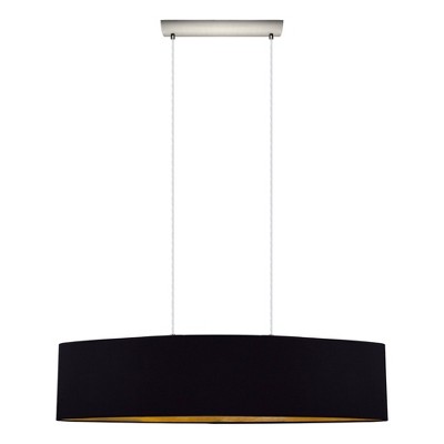 Satin Nickel Maserlo 72" Contemporary Black and Gold Pendant Light