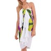 LA LEELA Women's Bikini Skirt Sarong Swimsuit Cover up Summer Wraps Bathing suit Swimwear Beach Wrap Skirts for Women One Size White, Floral - 4 of 4