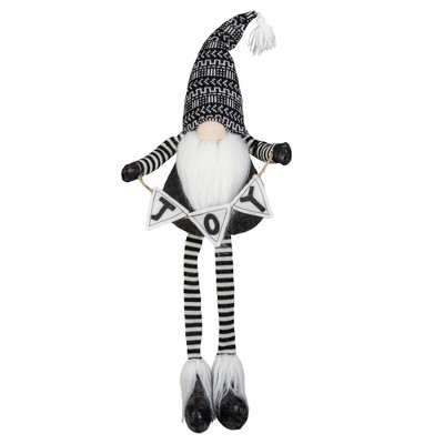 Northlight 30-Inch Black and White "JOY" Gnome Plush Tabletop Christmas Decoration