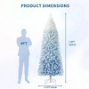 Pre-Lit Snow Flocked Pencil Christmas Tree, Gradient Lights, Foldable Metal Base, Lighted Holiday Decor - 2 of 4
