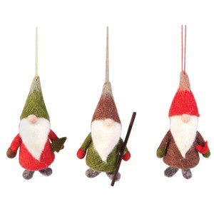 Gallerie II Gnome Christmas Xmas Ornament Set of 3 - 1 of 1