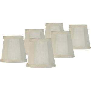 Imperial Shade Set of 6 Empire Lamp Shades Cream Small 3" Top x 4" Bottom x 4" High Candelabra Clip-On Fitting - 1 of 4