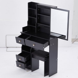 NicBex 29.2" Vanity Table with Stool,Small Vanity Desk with Multi-Layer Storage,Makeup Vanity with Sliding Mirror,Dresser for Small Spaces - 1 of 4