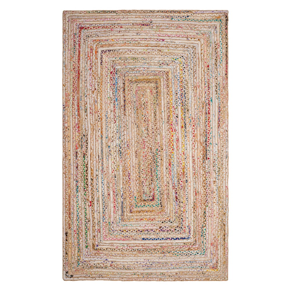 4'x6' Sue Stripe Woven Accent Rug Beige/Multi - Safavieh