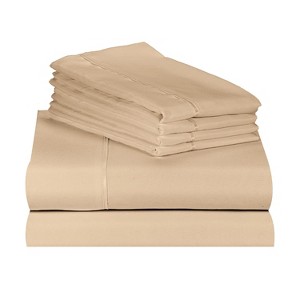 LuxClub 4-7 PC Microfiber Solid Performance Sheet Set, Soft Cooling Eco-Friendly Bed Sheets with 18in Deep Pockets - 1 of 4