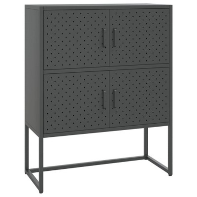 vidaXL Highboard Anthracite Steel Medium Highboard Cabinet - 31.5" x 13.8" x 39.4"
