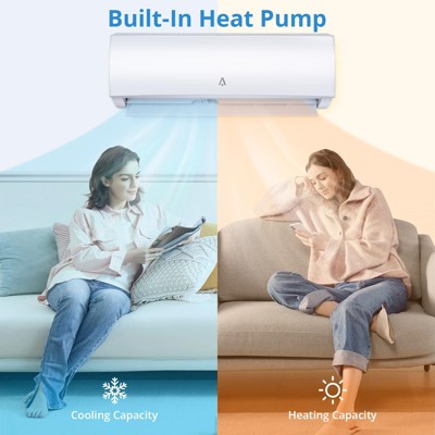 9,000 Btus Mini Split AC, 19 SEER2 Wall Mounted AC , Ductless Inverter Split-System Air Conditioners Cools up to 450 Sq.Ft, WIFI and Remote Control