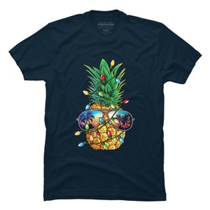 Men's Design By Humans Pineapple Christmas Tree Lights Xmas Men Gifts Sunglasses T-Shir By NekoShop T-Shirt - 1 of 4