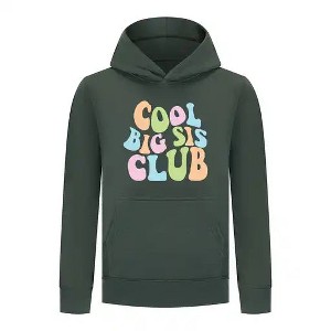 Everyday Kids Cool Big Sis Club Girls Pullover Hoodie – Colorful Sibling Sweatshirt - 1 of 4