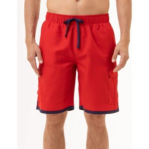 U.S. Polo Assn. Men's Basic Cargo Swim Trunks, 10" Inseam - 1 of 4