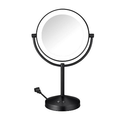 Lighted Makeup Mirror, Double-Sided LED Vanity Mirror with 1X/10X Magnification, 3 Light Settings, 3 Modes, 360° Rotation