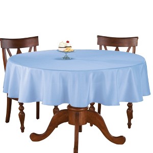 Collections Etc 70 Inch Round Solid Colored Tablecloth, 100% Durable Polyester - 1 of 3