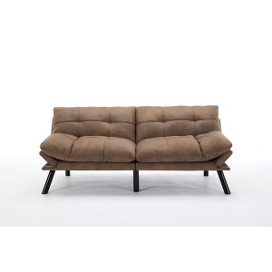2-Seater Convertible Folding Modern Sofa Bed with Adjustable Armrest & Backrest and Soft Smooth Cover - 1 of 4