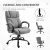 TinyHomie 500lbs Office Chair with Wide Seat, Ergonomic Executive  Chair with Adjustable Height, Swivel Wheels and Linen Finish, Light Grey - 3 of 4