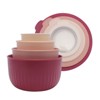 COOK WITH COLOR Prep Bowls with Lids- Wide and Deep Nesting Plastic Small Mixing Bowl Set with Lids, 8 Piece Set - Deep Bowls, Rose - 2 of 3