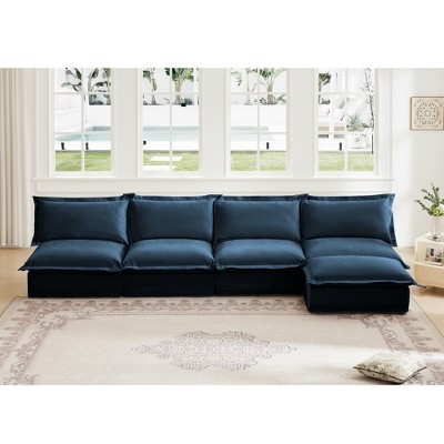 NicBex Couches for Living Room Single Deep Seat Sofa Couch Fabric Slip-covered Armchair with 1 Big Back Cushion and 2 Big Toss Pillows