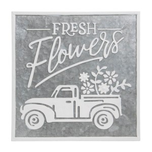 Fresh Flowers White Metal Wall Art - Foreside Home & Garden - 1 of 4