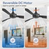 Airsurfer 2-Pack 52" Matte Black Ceiling Fan Without Light, 3 Plywood Blades, 6-Speed Settings, Remote Included, 4''& 8'' Down Rods - 3 of 4