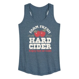 Women's - Instant Message - Farm Fresh Hard Cider Hot or Cold Graphic Racerback Tank - 1 of 4