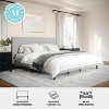 Martha Stewart King Britta Upholstered Platform Bed Gray/Walnut - 3 of 4