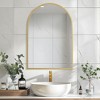 38"x26" Arched Bathroom Mirror with Aluminum Alloy Frame, HD Wall Mounted Vanity Mirror for Bedroom Living Room Entryway, Gold - 2 of 4