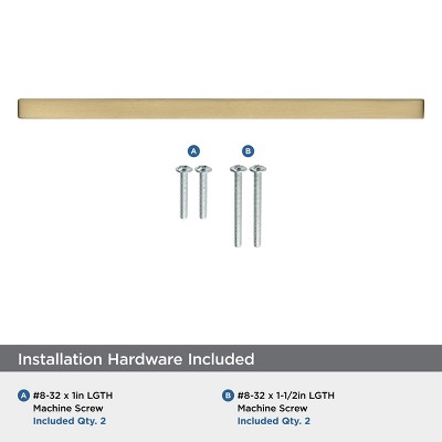 Champagne Bronze Modern Bar Cabinet Pull with Mounting Hardware