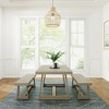 Plank+Beam Solid Wood Farmhouse Dining Table Set with 2 Benches for 6 - 2 of 4