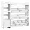 Costzon Toy Storage Organizer with Bookshelf, 4-Tier Organizer with 8 Removable Bins, 5 Cubbies, Kids Bookshelf for Room, Playroom, Nursery (White) - 4 of 4