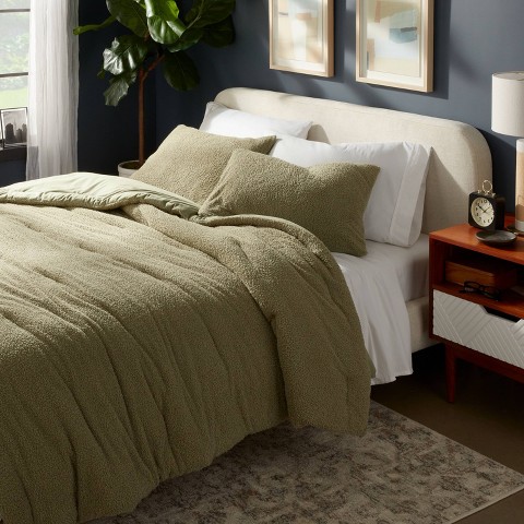 Threshold 3pc King Traditional Cozy Chenille Comforter and Sham Set Green - Threshold™: Polyester Knitted Bedding Sets, OEKO-TEX Certified