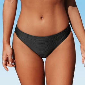 Women's Ribbed Low Waisted Bikini Bottom Swimsuit - Cupshe - 1 of 4