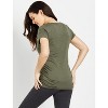 Women's V-Neck Side Ruched Maternity Tee - Motherhood Maternity - 2 of 4