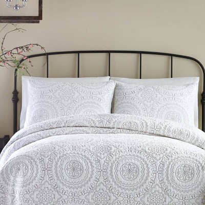 Standard Medallion Sham Gray/White - Jessica Simpson