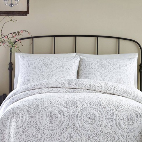 Standard Medallion Sham Gray white Jessica Simpson Target