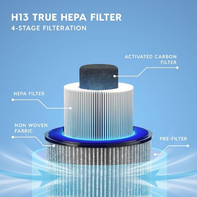 White Medium HEPA Air Purifier with Odor Absorbing Filter