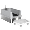 PawHut Extra Large Stainless Steel Cat Litter Box High Sided, Anti-Urine Leakage, Easy Cleaning, Non-Sticky,  Never Absorbs Odors, Include Scoop & Pad - 4 of 4