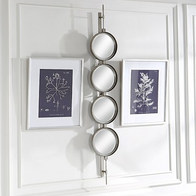 Button Silver Leaf Rectangular Wood Mirror