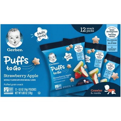 Gerber Puffs Strawberry Apple Baby Snacks - 12ct/0.5oz Each