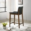Vynxaria Black Dining Chairs - Mid-Century Vegan Leather Counter Seating - 3 of 4